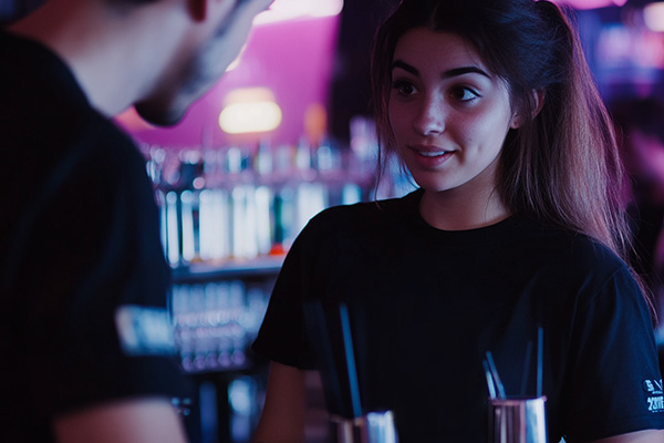 female bartender