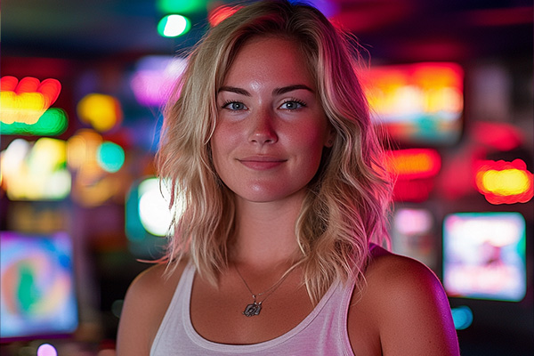 female blonde customer